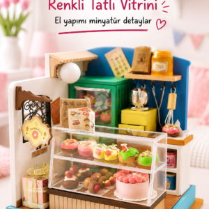 DIYarea Tatlı Vitrini – LED Işıklı Minyatür Tatlı Dükkânı Kiti