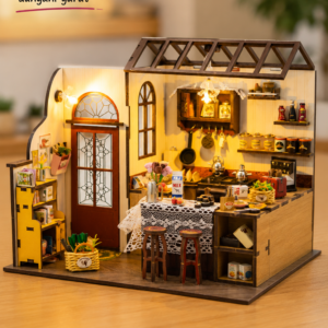 DIYarea Evimizin Mutfağı LED ışıklı kendin yap minyatür mutfak kiti